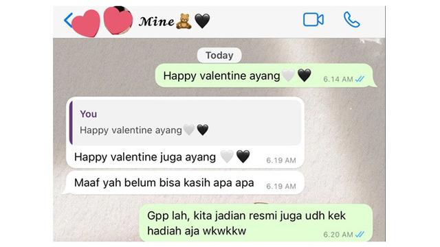 6 Chat Ucapan Valentine dari Pacar Ini Romantis, Hari Kasih Sayang Penuh Warna