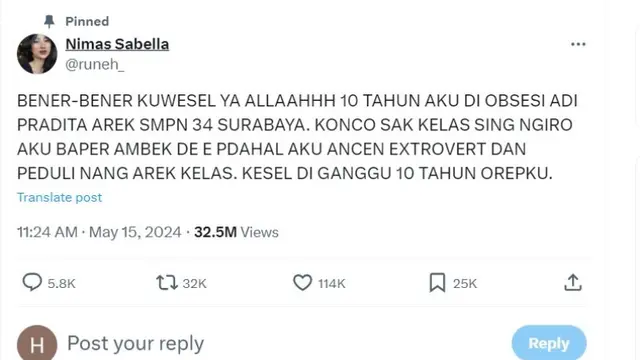 Pria yang Meneror Teman SMP Selama 10 Tahun karena Dikasih Uang Jajan Rp5 Ribu Akhirnya Ditangkap.  foto: Twitter @runeh_