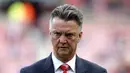 Salah satu ekspresi pelatih Manchester United, Louis Van Gaal, usai ditahan imbang Sunderland di laga lanjutan Liga Primer Inggris di Stadium of Light, (24/8/2014). (REUTERS/Andrew Yates)