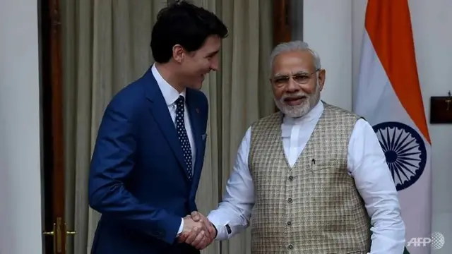 PM Kanada Justin Trudeau dan PM India Narendra Modi.