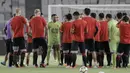 Para pemain Bali United menggelar latihan jelang laga final Piala Presiden 2018 di SUGBK, Jakarta, Jumat (16/2/2018). Bali United akan berhadapan dengan Persija, (Bola.com/M Iqbal Ichsan)