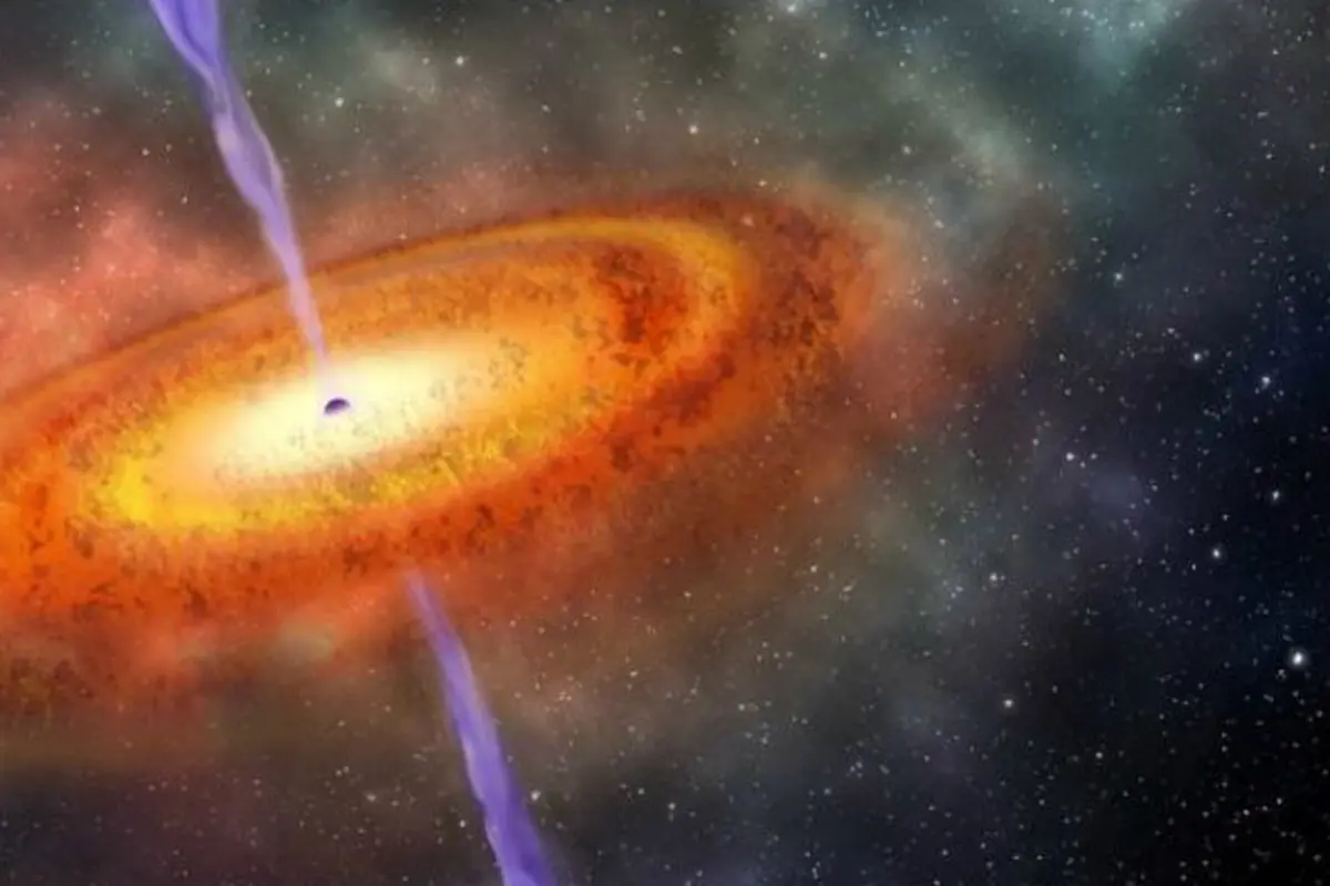 Ilustrasi lubang hitam raksasa atau supermassive black hole