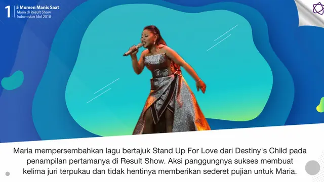 [Bintang] 5 Momen Manis Saat Maria di Result Show Indonesian Idol 2018
