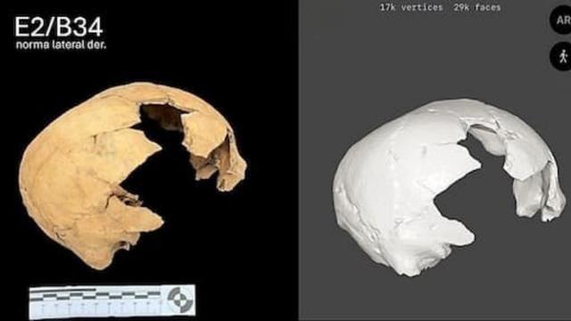 Tengkorak manusia menyerupai bentuk kubus