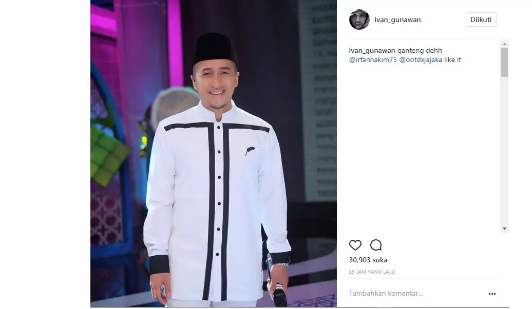 Irfan Hakim dipuji Ivan Gunawan (Foto: Instagram)