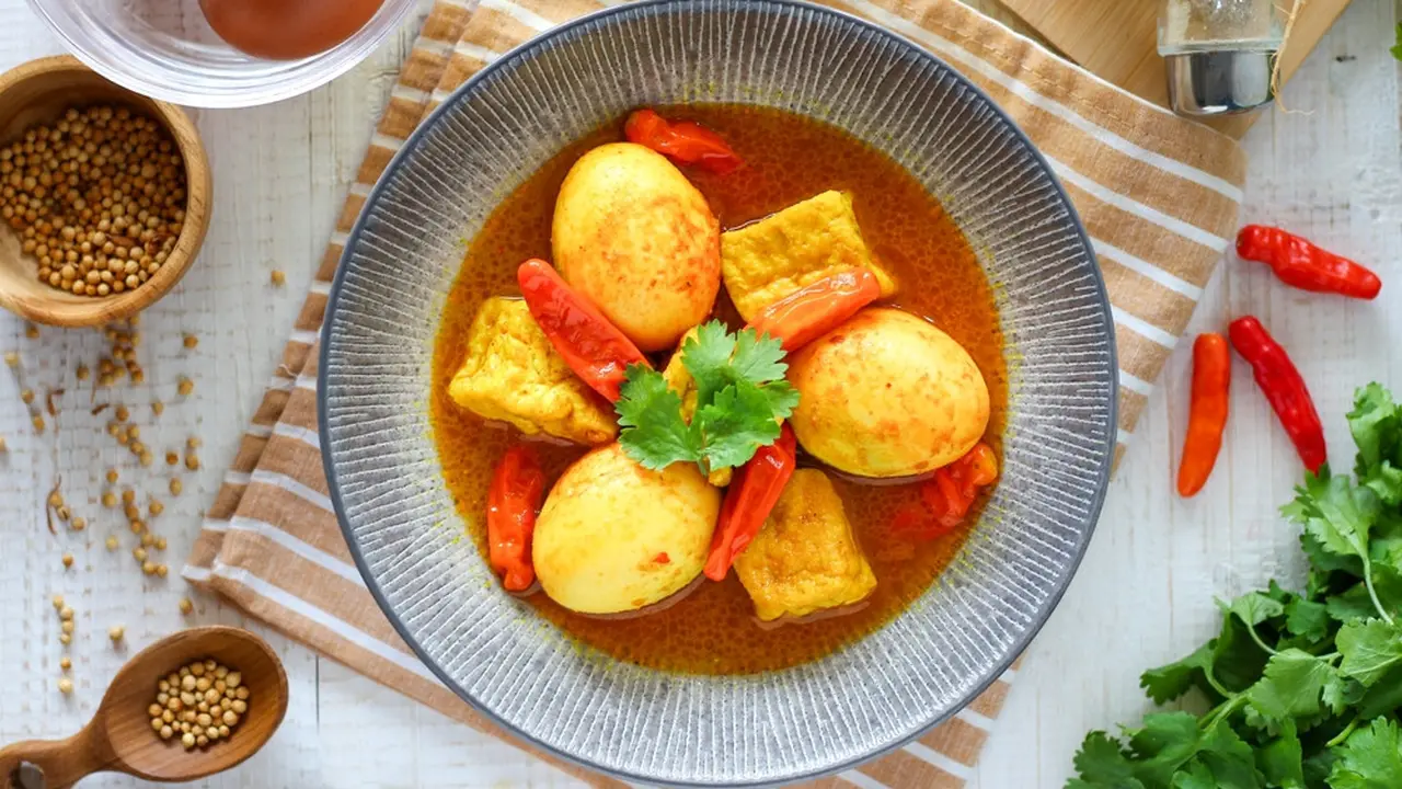 resep kare santan telur tahu