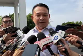 Penasihat Khusus Presiden Bidang Pertahanan Dudung Abdurachman di Istana Kepresidenan Jakarta, Selasa (21/4/2026). (Foto: Liputan6.com/Lizsa Egeham).