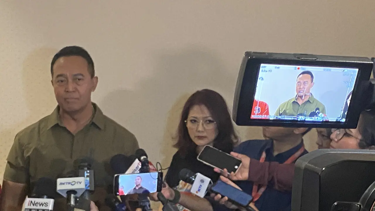 Mantan Panglima TNI Jenderal (Purn) Andika Perkasa saat menghadiri pelatihan juru kampanye (jurkam) pemenangan Bacapres Ganjar Pranowo di I News Tower, Jakarta, Selasa (18/7/2023).