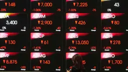 Selasa (9/9/2025) pagi, Indeks Harga Saham Gabungan (IHSG) kembali ambruk 1,47% ke level 7.653,65. Pergerakan IHSG hari ini masih melanjutkan sentimen negatif pada sore kemarin, Senin (8/9/2025) yang ditutup turun 1,28%. (AP Photo/Tatan Syuflana)