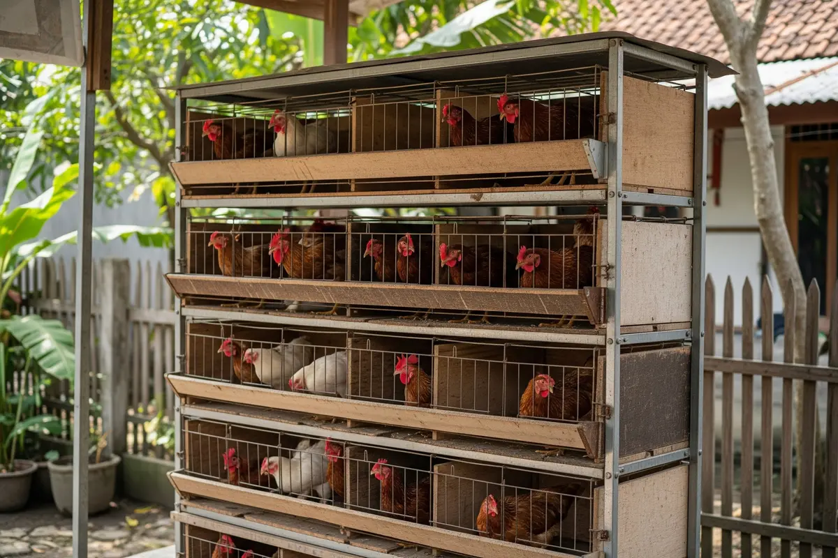 Desain Kandang Baterai Ayam Petelur Modal Minim