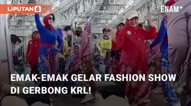 Tingkah laku pengguna KRL seringkali sulit ditebak oleh siapapun. Seperti sekelompok emak-emak ini yang dengan spontan adakan fashion show di gerbong