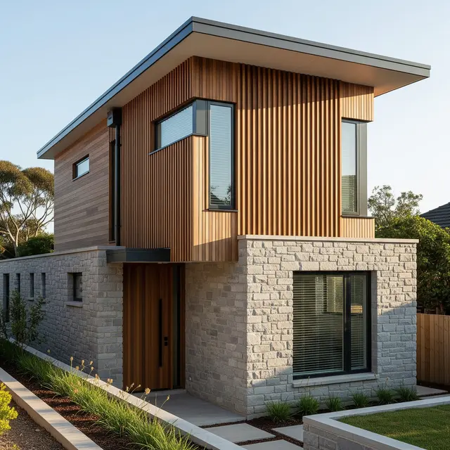 Inspirasi Rumah Batu Alam Modern untuk Lahan Sempit