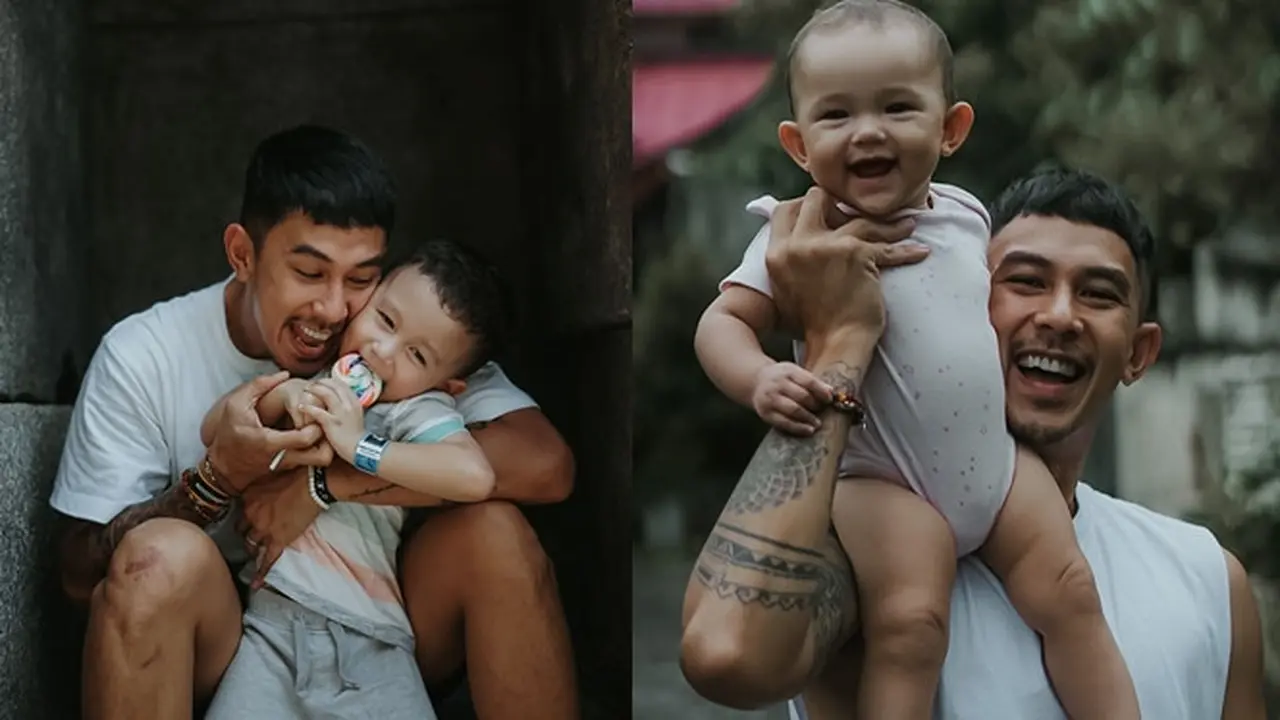 6 Potret Fandy Christian Momong Anaknya, Menggemaskan