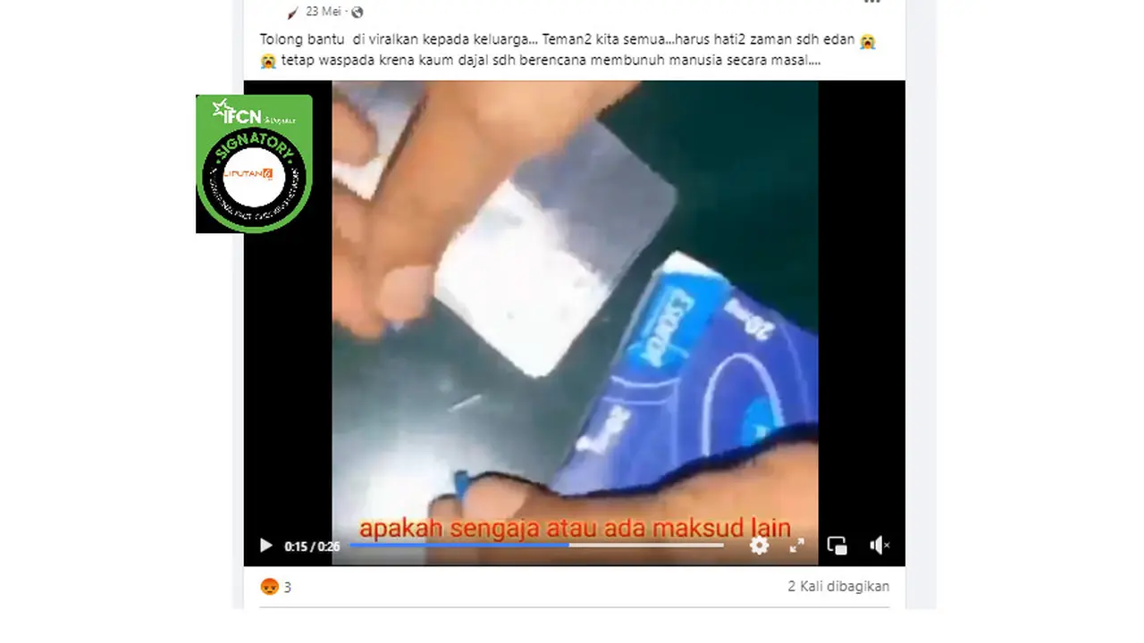 Tangkapan layar Klaim video kapsul isi paku untuk membunuh manusia secara massal