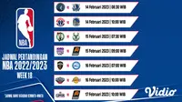 Tonton Siaran Langsung NBA 2022/23 Pekan ke-18 di Vidio 14 sampai 17 Februari 2023