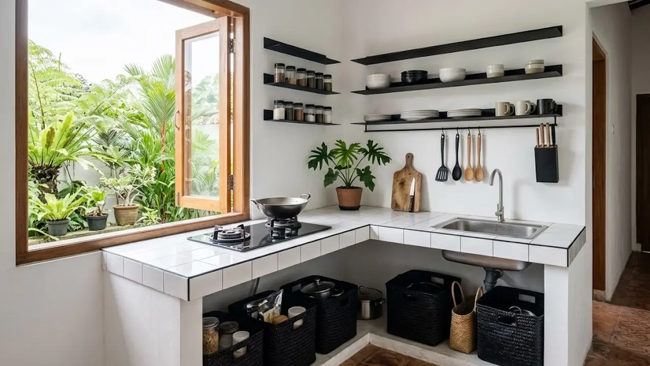 Inspirasi Dapur Minimalis 3x2 Tanpa Kitchen Set Mahal