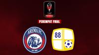Cover Perempat Final Piala Presiden 2022 Arema Vs Barito Putera (Bola.com/Bayu Kurniawan Santoso)