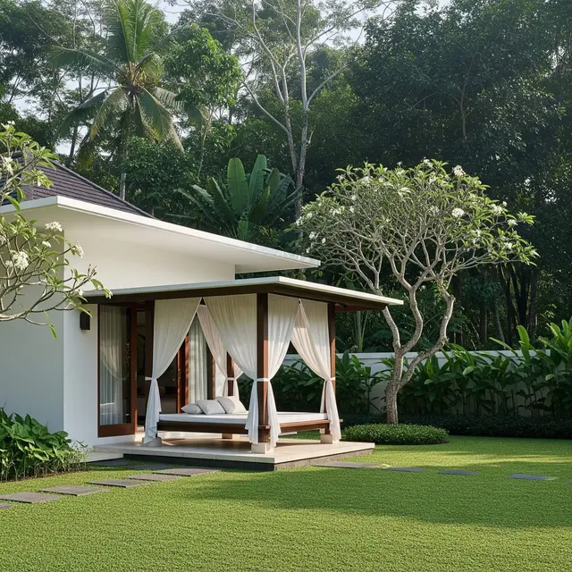 Inspirasi Gazebo Mungil di Samping Rumah Minimalis