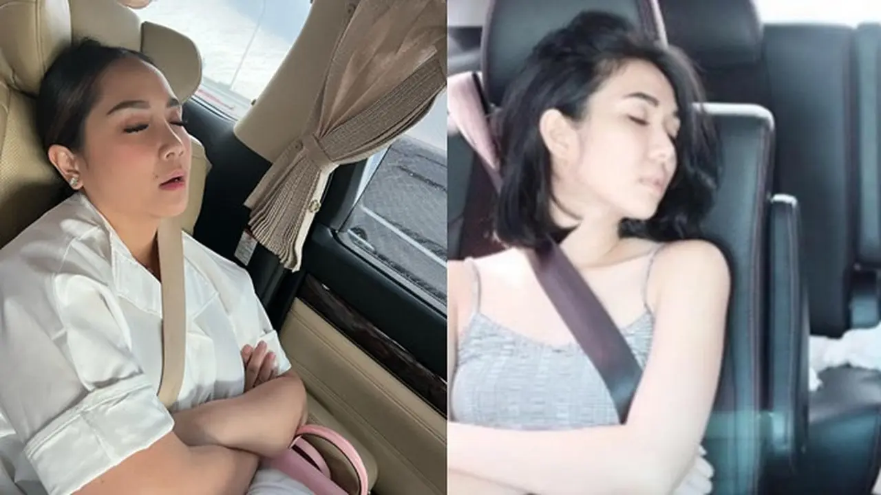 6 Pose Seleb Saat Tidur di Mobil Ini Curi Perhatian, Netizen: Tetap Cantik Kok