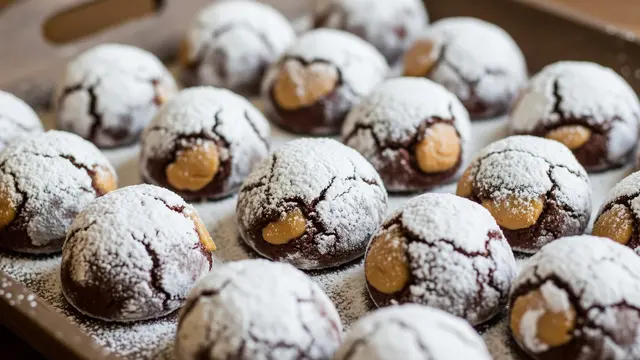 Kue Putri Salju Cokelat Kacang