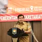 Sekjen Kementerian Dalam Negeri, Suhajar Diantoro saat acara Bimbingan Teknis Laporan Penyelenggaraan Pemerintahan Daerah (LPPD) Kota Makassar Tahun 2023 di Hotel Acacia, Jakarta, Selasa (7/2/2023).