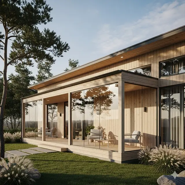 Model Rumah Kayu dengan Serambi Depan (Image by Gemini AI)