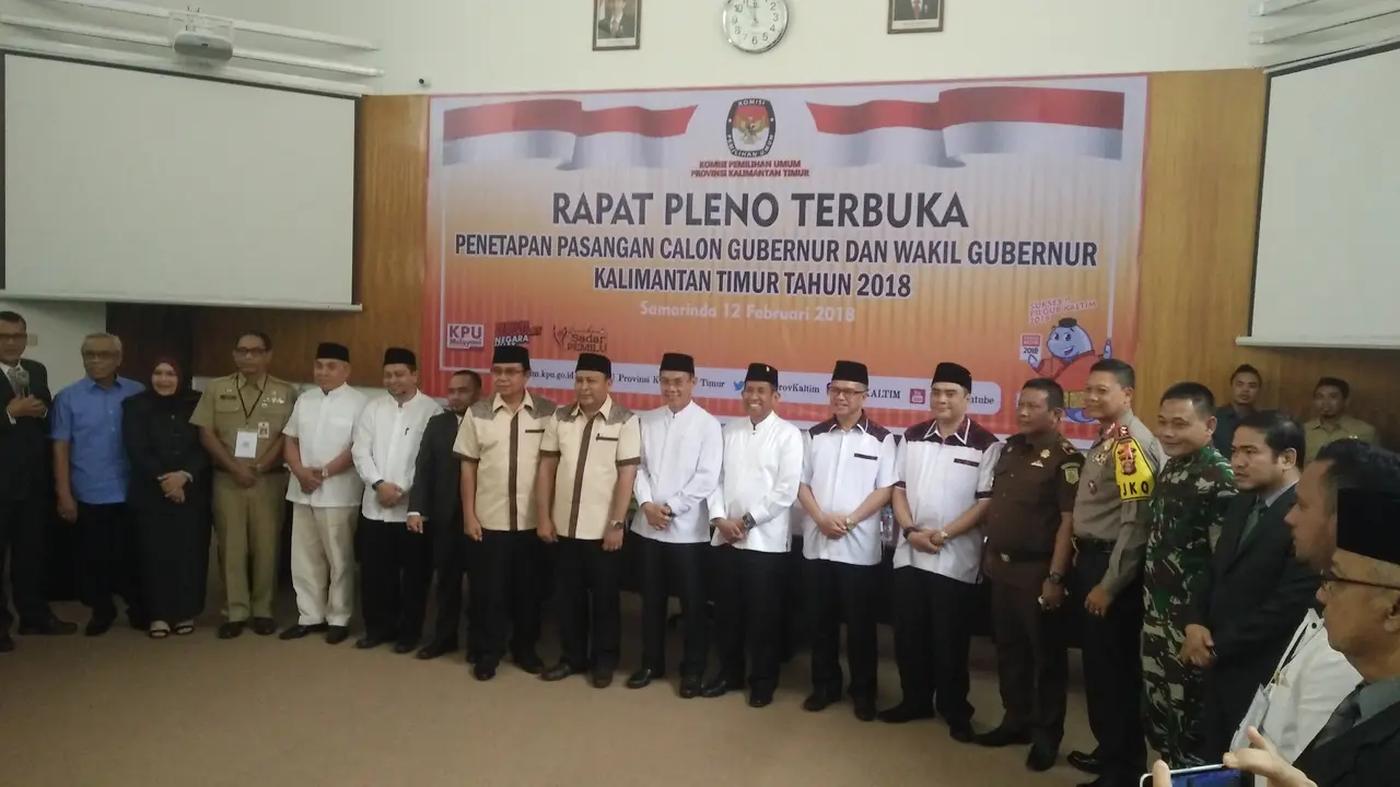 Penetapan pasangan calon peserta pemilihan Gubernur dan Wakil Gubernur Kaltim.