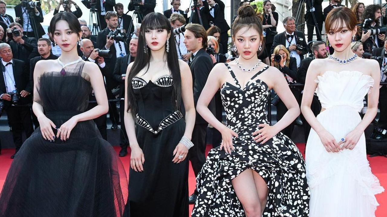 10 Potret aespa Debut di Cannes Film Festival, Tampil bak Princess dengan Long Dress