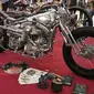 Harley-Davidson bergaya Bobber garapan Kedux Garage sabet gelar Best Kustom Bike Show Kustomfest 2019. (Septian / Liputan6.com)