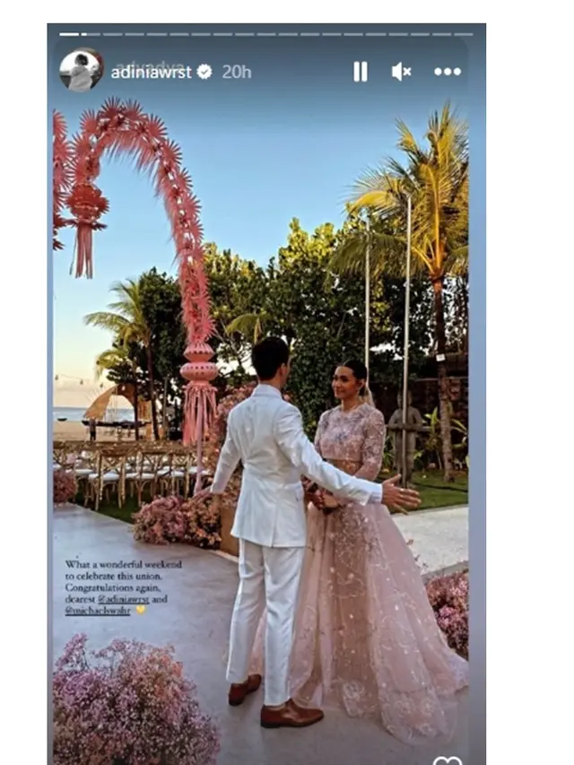 10 Momen Pernikahan Adinia Wirasti dan Michael Wahr, Digelar Intim dan Tertutup