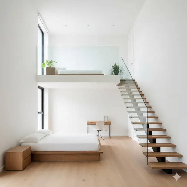 Rumah dengan Kamar Tidur Mezzanine Hemat Ruang. Gemini