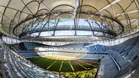 Suasana Stadion Volgograd Arena di Volgograd, Rusia, Rabu (20/9/2017). Stadion ini merupakan salah satu venue Piala Dunia 2018. (AFP/Mladen Antonov)