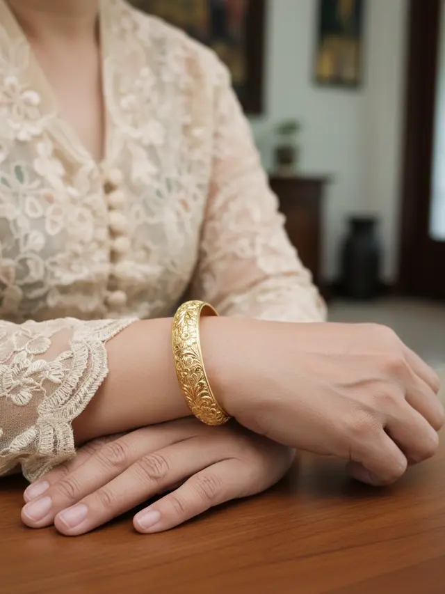 Model Gelang Bangle Mewah untuk Ibu Usia 50 Tahun (Foto: Gemini AI)