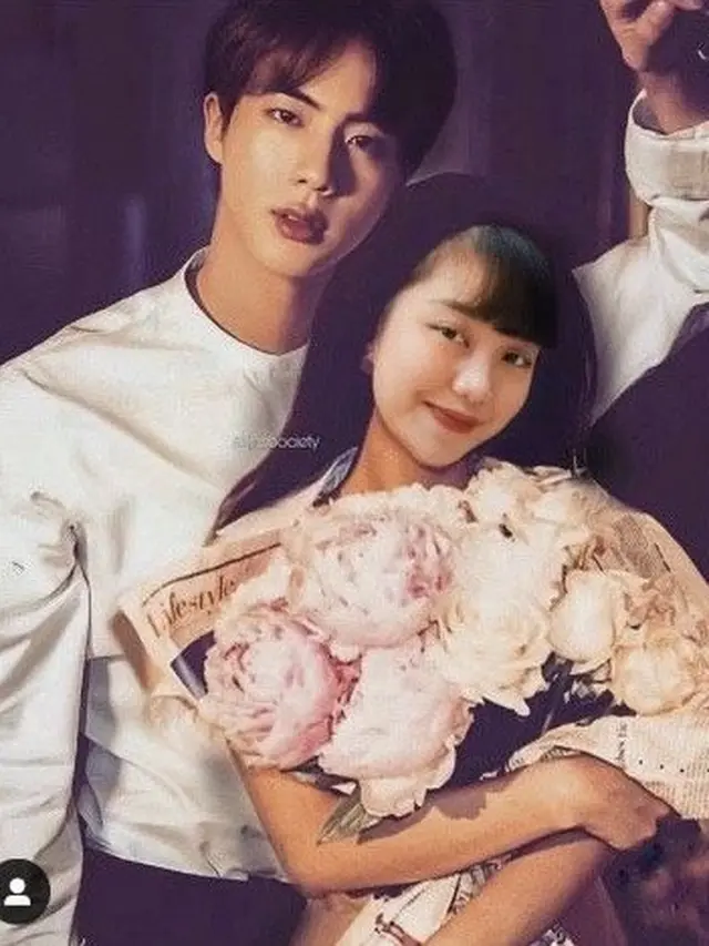 6 Editan Foto Ghea Indrawari Bareng Jin BTS, Tak Ragu Sebut 'Suami'