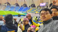 CEO Pangeran Tour and Travel, Andik Setiawan di sela-sela perjalanan umrah nonton bola laga Ronaldo di Al Nassr. (Istimewa)