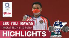 Berita video highlights Eko Yuli Irawan yang bertanding di nomor 61kg Putra cabor angkat besi Olimpiade Tokyo 2020, Minggu (25/7/21).