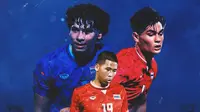 Timnas Thailand - Benjamin Davis, Jonathan Khemdee, dan Chayapipat Supunpasuch (Bola.com/Adreanus Titus)