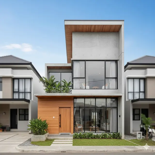 7 Model Rumah Kecil tapi Luas dengan Atap Datar Tinggi Bergaya Modern, Inspirasi Hunian Masa Kini