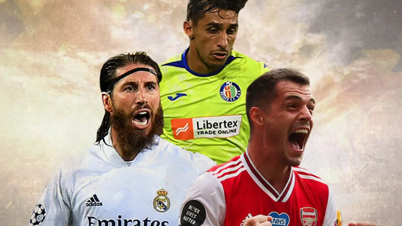 Ilustrasi - Sergio Ramos, Damian Suarez, Granit Xhaka