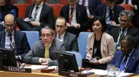 Wakil Tetap RI untuk PBB di New York, Duta Besar Dian Triansyah Djani menghadiri pertemuan Dewan Keamanan PBB yang membahas Suriah, di New York, Amerika Serikat (19/02/2020). (Foto: PTRI New York)