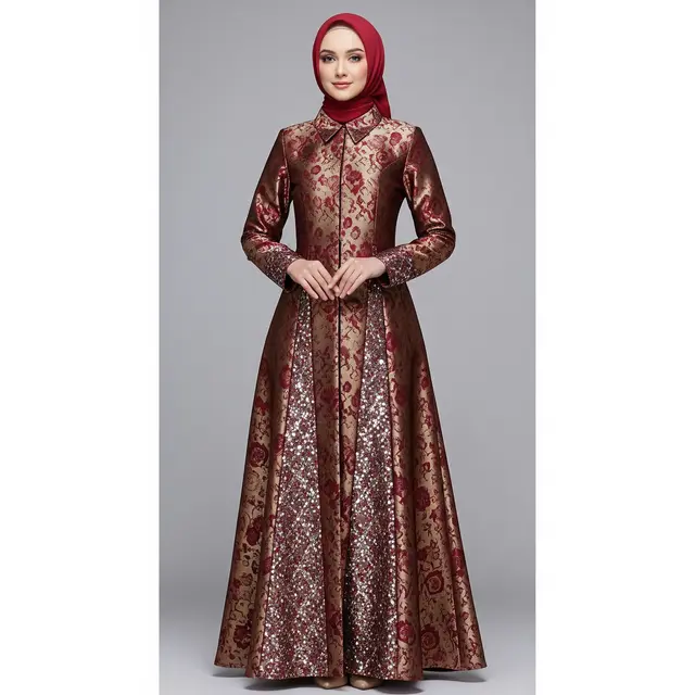 9 Rekomendasi Gamis Brokat Payet Cantik untuk Tampil Anggun dan Elegan