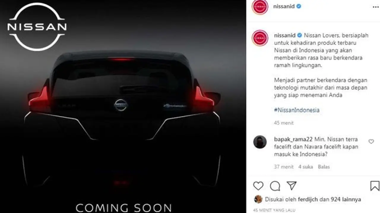 Teaser Nissan Leaf Baru