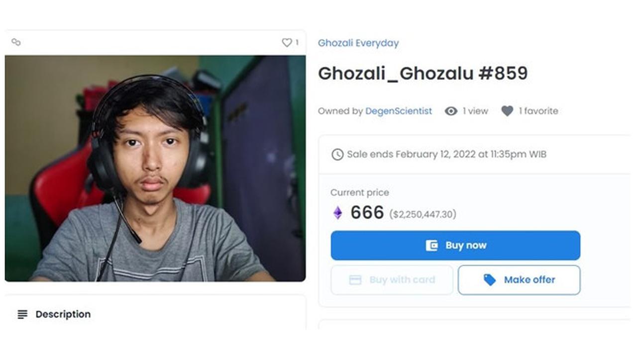 6 Foto Selfie Ghozali dengan Harga Termahal di NFT, Capai Volume Rp 13,3 Miliar
