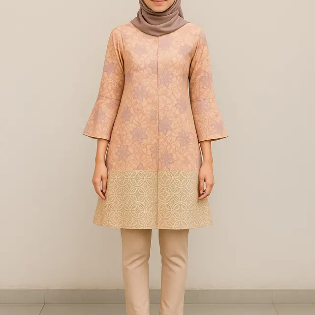 Tunik Batik A-Line Motif Warna Pastel yang Bisa Membuat Penggunanya Tampak Ramping/Via Chat GPT