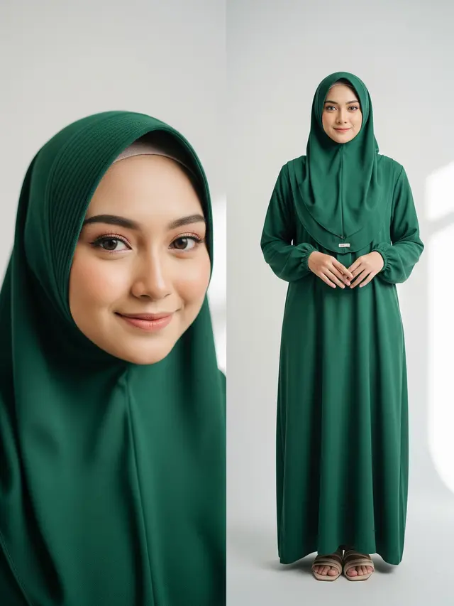 Gamis Syar'i Hijau Zamrud