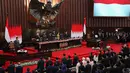 Untuk diketahui, Sidang Tahunan Majelis Permusyawaratan Rakyat (MPR) 2025 dihadiri 604 anggota dari 732 anggota. (Ajeng Dinar Ulfiana/POOL/AFP)