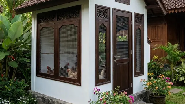 Desain Kandang Ayam Kombinasi Kayu dan Kawat Galvanis Premium