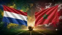 Ilustrasi Belanda Vs Maroko di 32 besar Piala Dunia 2026. (Dok. Bola.com by AI)