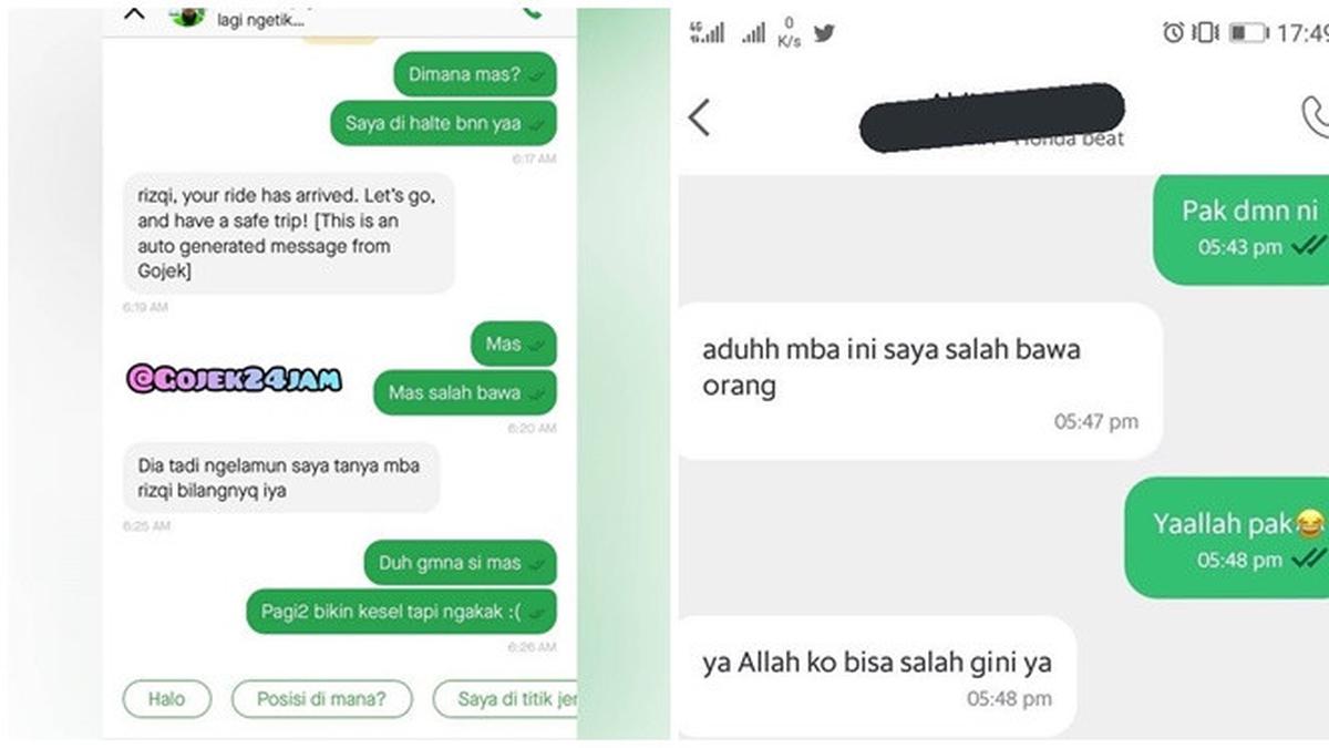 6 Chat Lucu Saat Driver Ojek Online Salah Bawa Penumpang Ini Bikin