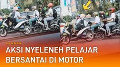 Terekam oleh penumpang mobil, seorang pelajar lakukan aksi nyeleneh.